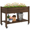 Outsunny Jardiniere surelevee en bois carbonise