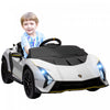 Qaba Voiture Electrique Pour Enfants 12 V, Alimentee Par Batterie, Lamborghini Autentica, Voiture Pour Enfants Sous Licence Avec Portes Papillon, Telecommande, Lumieres, Blanc
