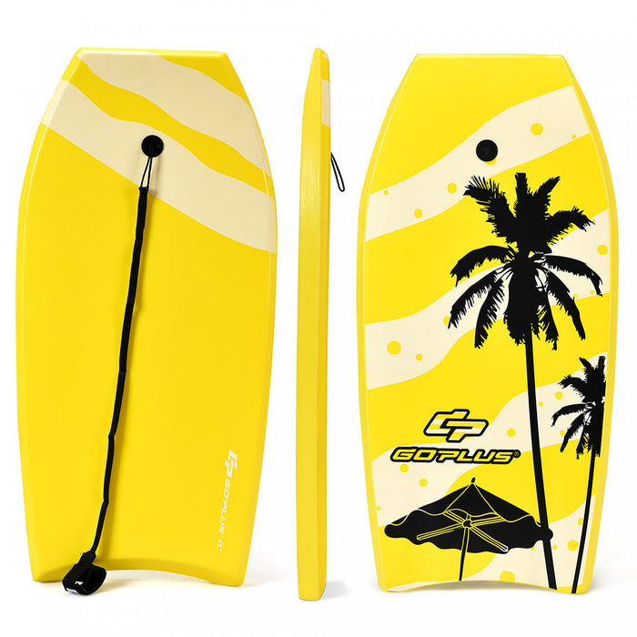 Goplus Body Board 33'' Super Lightweight Surfing Board W/leash Xpe Deck Eps Core