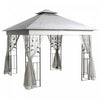 Outsunny Gazebo De Terrasse 10'x10', Auvent De Gazebo Exterieur, Gris Clair