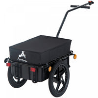Aosom Multi-functional Bicycle Cargo Trailer Steel Large Bike Luggage Cart Carrier Black (en Anglais