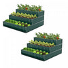 Lit De Jardin Eleve De 3 Niveaux De Costway 2 Pcs, Boite De Planteur Exterieure Elevee De Metal De 47 Po X 47 Po X 24 Po Vert