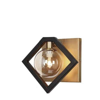 Applique murale Glasgow de Dainolite en verre champagne, avec fini noir mat et bronze rétro, et 1 ampoule