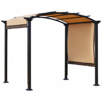 Outsunny 10' X 8' Canopee Exterieur Retractable Pergola Cadre En Acier Patio Pergola Abri Pare-solei