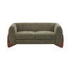 Lillian Canape deux places moderne en bois massif avec revetement en boucle, assise confortable, vert