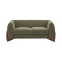 Lillian Canape deux places moderne en bois massif avec revetement en boucle, assise confortable, vert