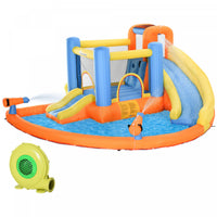 Outsunny Chateau Gonflable Trampoline Gonflable Toboggan Piscine A Eau Pistolet Mur D'escalade 5 En