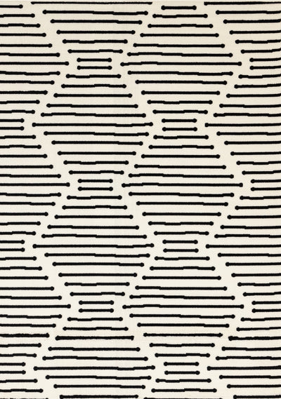 Forte Black White Stripes Area Rug - 2'7" x 4'11"|Carpette Forte noire et blanche à motif de rayures - 2 pi 7 po x 4 pi 11 po