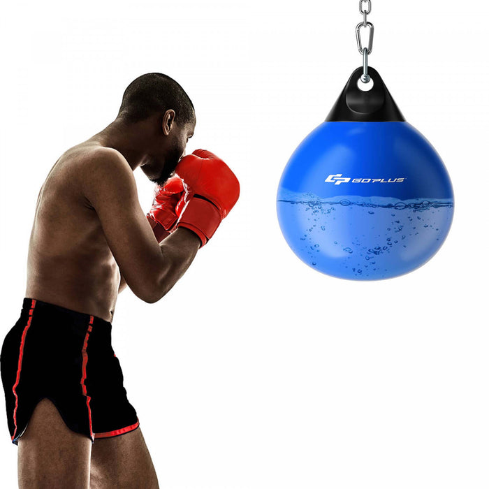 Goplus 18\" 110lbs Eau Lourde Remplie Poinconnage Aqua Entrainement Sac De Boxe A La Maison Gym Crochet Bleu