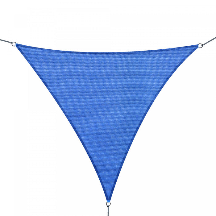 Outsunny Triangle 16,4' Canopy Sun Sail Shade Garden Cover Uv Protector Abri Exterieur De Pelouse Pour Patio Avec Sac De Transport (bleu)