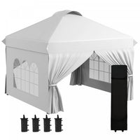 Outsunny Tente D'exterieur Escamotable 10' X 10', 4 Parois Laterales, Blanc
