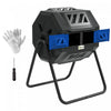 Outsunny Composteur exterieur rotatif a 360°, 43 gallons, bleu