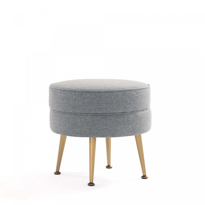 Pouf d’appoint Bailey style milieu du siecle moderne en tissu gris