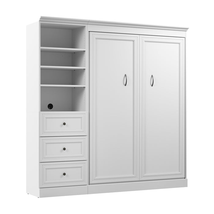 Lit double escamotable Versatile de Bestar avec organisateur de garde-robe et tiroirs (84 po [L]) - blanc