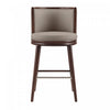 Tabouret de bar moderne en bois avec assise rembourree Evalyn, coloris taupe