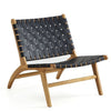Chaise d’appoint Maintenon de Manhattan Comfort en similicuir - noire et naturel