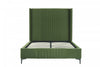 Lit complet Promenade style milieu du siecle moderne en velours capitonne vert mousse