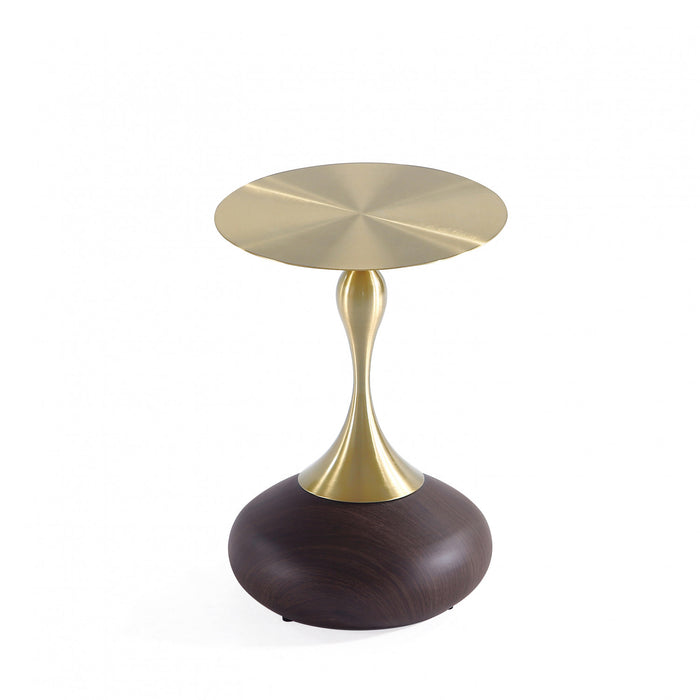 Table d’appoint Patchin moderne en brun et or