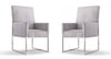 Chaise de salle a manger moderne en velours et metal Element gris - Lot de 2
