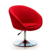 Chaise Hopper de Manhattan Comfort à hauteur réglable en chrome poli et en mélange de laine - rouge