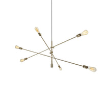 Luminaire suspendu Alexa réglable de Dainolite avec fini laiton vieilli et 6 ampoules