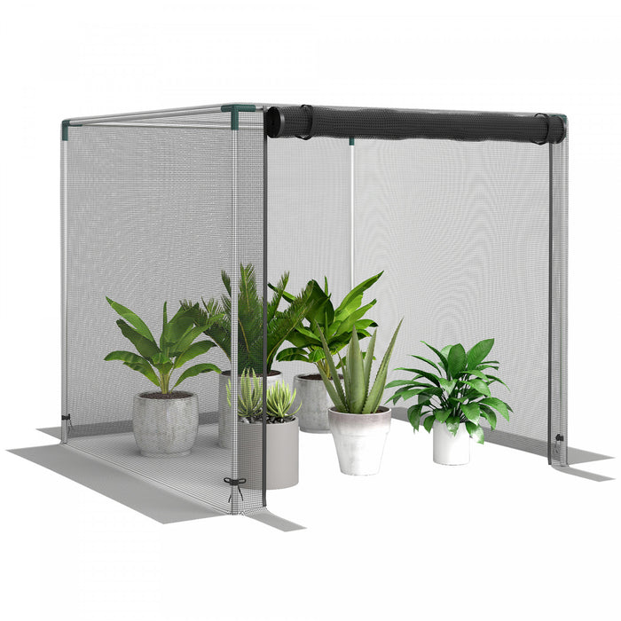 Outsunny Cage a Recoltes 120 x 120 cm, Tente de Protection des Plantes avec Porte, Noir