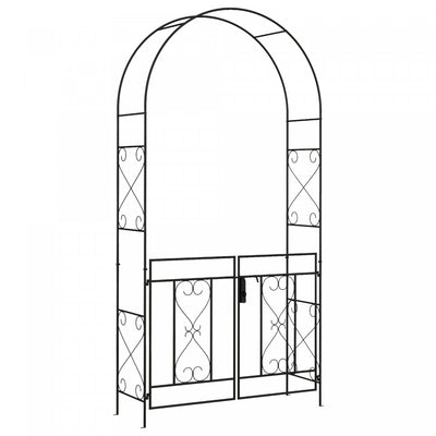 Outsunny 7.6ftmetal Garden Arch W/ Double Gate, Garden Arbor Trellis, Black