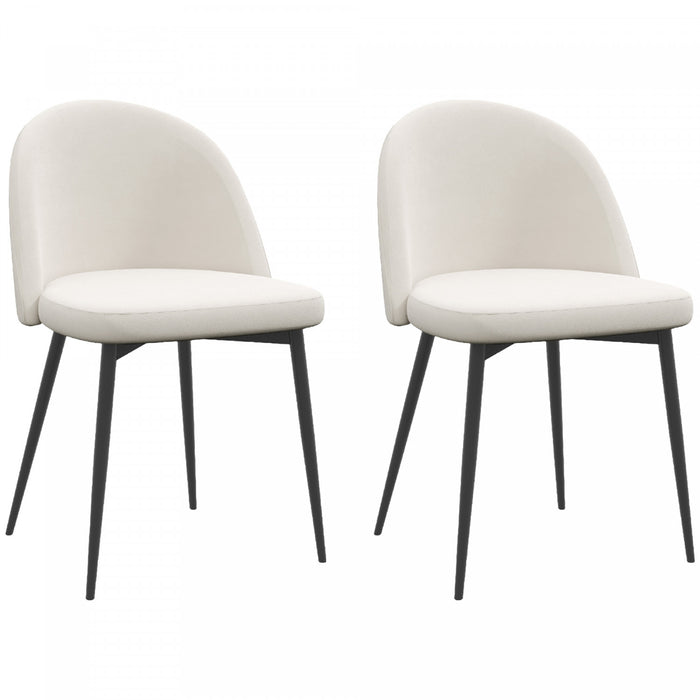 HOMCOM Lot de 2 chaises de salle a manger Chaise rembourree toucher velours