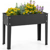 Costway 24\" Lit De Jardin Eleve Avec Les Jambes Metallique Eleve Planter Boite De Drainage Trou Arriere Cour