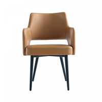  Fauteuil moderne Tremont en metal et cuir vegetalien couleur selle
