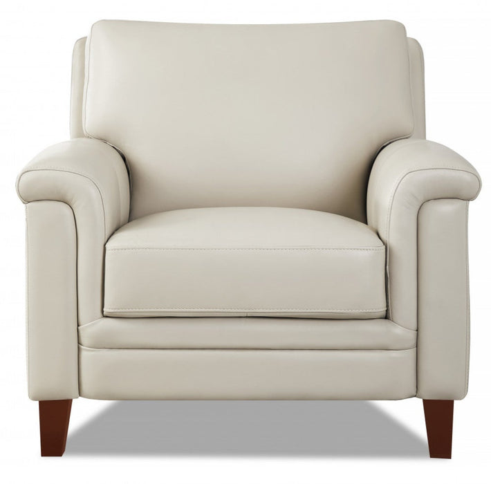 Fauteuil Westcott de Hydeline en cuir - vanille