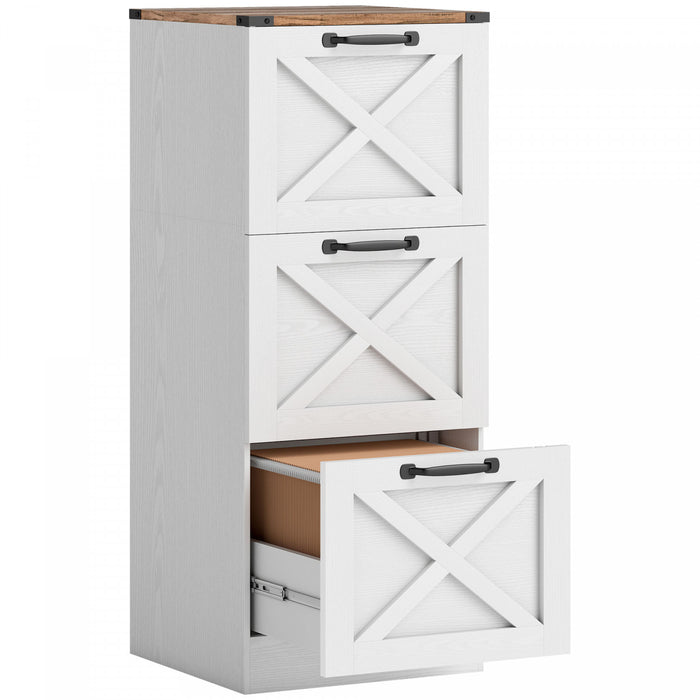 HOMCOM Classeur a 3 tiroirs, format Lettre/A4, blanc