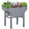 Outsunny Jardiniere Surelevee Lit De Culture Jardin En Bois Avec Tissu Non-tisse, Boite Bac A Pantes Pour L'exterieur Gris