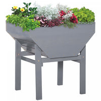 Outsunny Jardiniere Surelevee Lit De Culture Jardin En Bois Avec Tissu Non-tisse, Boite Bac A Pantes