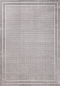 Carpette à poil long et court Ellie en polyester doux texturé à bordure grise - 5 pi 3 po x 7 pi 7 po