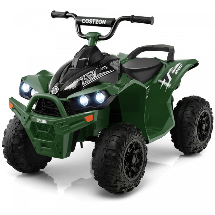 Costway 12v Batterie Alimentee Enfants Rouler Sur Atv Electrique 4 Roues Quad Car Avec Mp3 & Lumiere