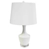 Très grande lampe de table Goliath de Dainolite en céramique, avec abat-jour cylindrique, fini blanc et 1 ampoule