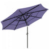 Outsunny Parasol De Terrasse A 4 Niveaux Avec Manivelle, 10,7 Pi, Violet