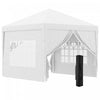 Outsunny 10'x10' Tente De Reception Tonnelle Avec Sac De Transport (blanc)