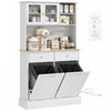 HOMCOM Meuble de rangement avec station de charge, blanc