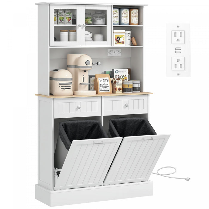 HOMCOM Meuble de rangement avec station de charge, blanc