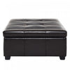 Liam Ottoman Coffre Carre Large de 34,25\" en Simili Cuir avec Rangement, Chocolat