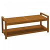 Outsunny Tabouret De Jardin Avec Etagere De Rangement, Siege A Lattes