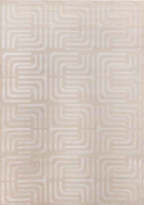 Tapis a motifs de treillis orientaux creme beige Leonardo, 6'7\" x 9'6\"