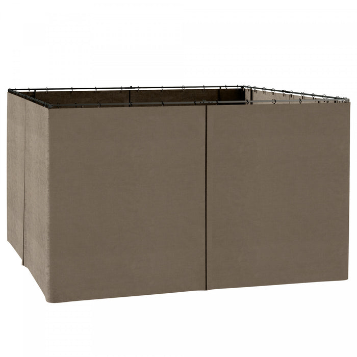 Ensemble De Parois Laterales Universelles Outsunny 10 Pi X 12 Pi Avec 4 Panneaux, Crochets/anneaux En C Inclus Pour Pergolas Et Cabanas, Marron