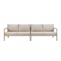 Causeuse Teagon de couleur beige et naturelle pour la terrasse à l’extérieur - ensemble de 2