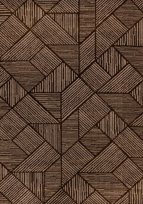 Tapis Covington brun taupe a rayures geometriques, 6'7\" x 9'10\"