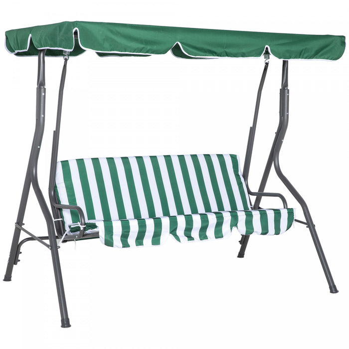 Outsunny Balancelle De Porche Pour 3 Personnes Avec Auvent Reglable