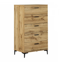 Commode verticale Musano à 5 tiroirs - chêne nordique