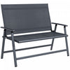 Outsunny Chaise Pliante De Patio Pour 2 Personnes, Siege En Tissu Maille
